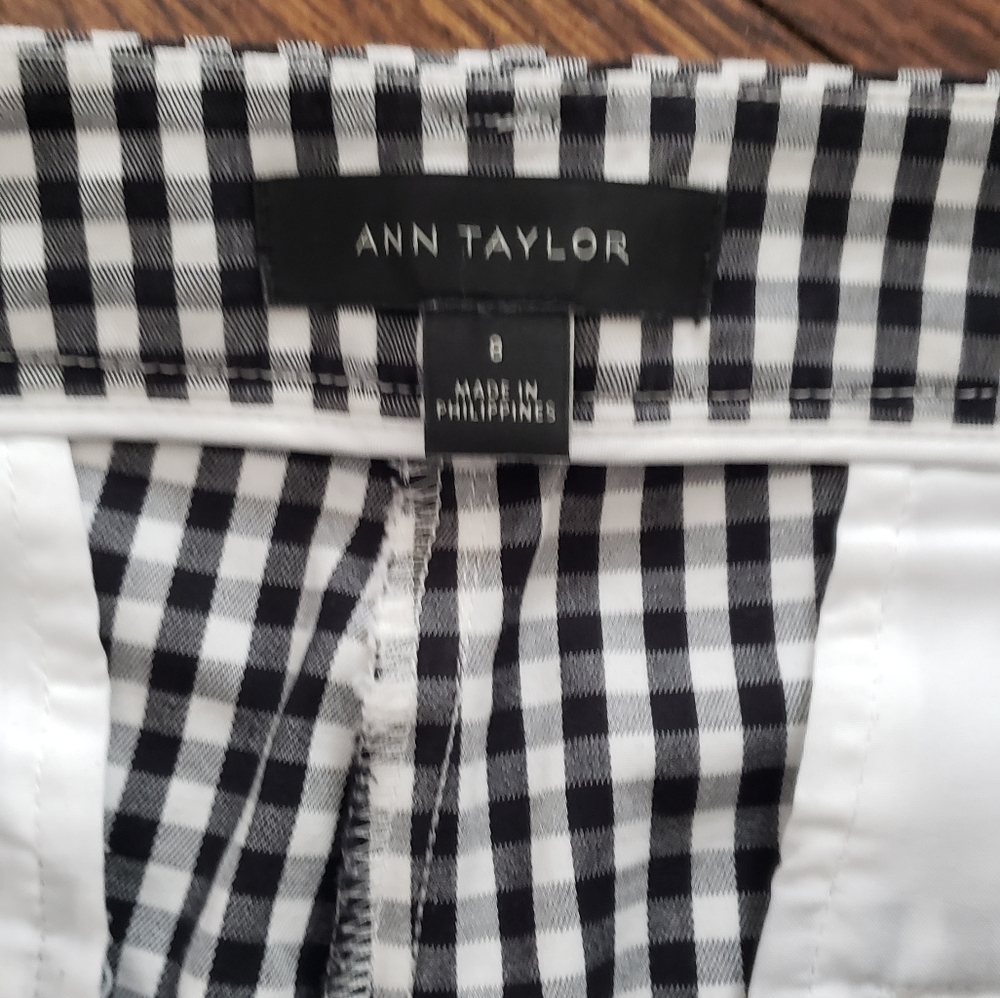 Ann Taylor Gingham Pant In Black And White - Picture 5 of 8